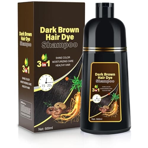 MOISTAR Dark Brown Hair Dye Shampoo 3 in 1 for Gray Coverage for Women/Men, Color Shampoo Instant Herbal Ingredients Semi Permanent - Image 1