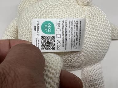 FLUFFYFUN Organic Baby Toys White Bunny Rabbit Stuffed Animal for Newborn 7.1" - Image 11