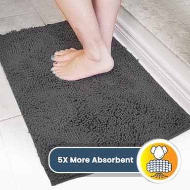 Muddy Mat® Original Dog Door Mat for Muddy Paws, Super Absorbent Microfiber, Non-Slip Washable Pet Rug, Quick Dry Chenille Entryway Carpet, Machine Washable Indoor Outdoor mat, Charcoal 18"x28" - Image 4