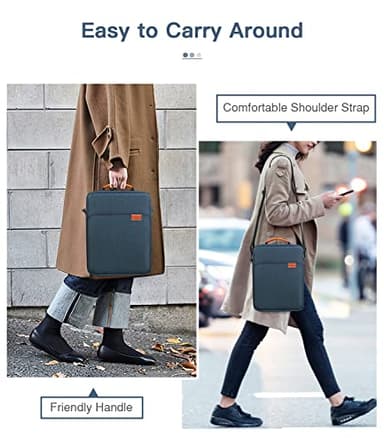 MoKo 13.3-14 Inch Laptop Sleeve Bag Fits Macbook Pro 13" M2 2022/Pro M1 Pro/M1 Max 14.2 2021, Macbook Air 13.6" M2 2022, Tab S8 Ultra 14.6", Handle Carrying Case with Shoulder Strap, Indigo - Image 7