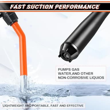 SINGARO Portable Power Battery Pump, Battery Powered Siphon Fuel Transfer Pump, Electric Fuel/Water Transfer Pump 2.4 GPM,Liquid Siphon Pump with Adjustable Flow Control, Gas Can Pump Ideal (Orange) - Image 5