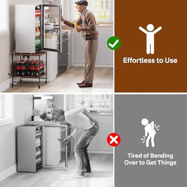 Portin Stand for Mini Fridge and Microwave - 220 LBS Capacity, with Wheels, Charging Station, USB Ports and Outlet, Heavy Duty Stand Table for Home, Office, Dorm, Apartment, Kitchen - Image 7