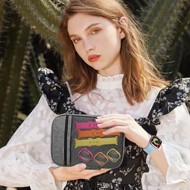 16 Pack Band Compatible with Apple Watch Bands 40mm 41mm 42mm 44mm 45mm 46mm for Women Men, Screen Protector Case Band&Organizer for iWatch Series 11 10 9 8 7 6 5 4 SE（Please select the correct size） - Image 6