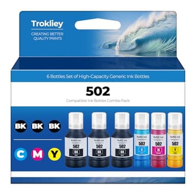 Trokliey 502 Ink Refill Bottles ET-2760 ET-2850 ET-3850 Replacement for ET-2760 ET-3760 ET-4760 2850 3850 2760 3760 ET-3830 ET-3843 ET4750 ET-2750 ET-3750 Printer - Image 1