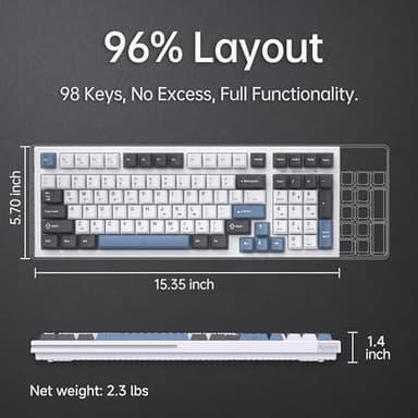 KEMOVE K98SE Mechanical Gaming Keyboard, 98 Keys LED Backlit Programmable, 96% Wired Computer Keyboard with Double Sound Dampening Foam, Pre-lubed Red Switch - Image 2