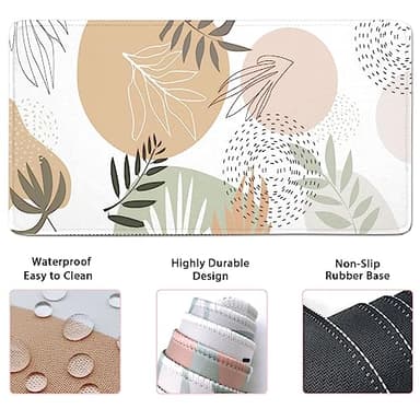 Keyboard Mouse Pad Set, Extended Mouse Pad+Keyboard Wrist Rest Support, Memory Foam Ergonomic Easy Typing, 4Pcs (35.4×15.7 in) Desk Pad Set for Home Office Study Game - Minimalist - Image 6