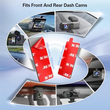 pop-tech Adhesive Pad for Dash Cam: 4Pcs Sticky Pads for Dashcam Mount Front Rear - 3M VHB Double Sided Mounting Tape for Square Car Camera - Heat Resistant Replacement Sticker for Windshield Window - Image 2