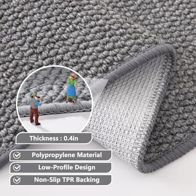 Front Door Mat Outside Entrance, Welcome Mat Outdoor, Indoor Entryway Rug, Dirt Trap Non-Slip Washable Low Profile, Muddy Resistant, Absorbent Fade-Resistant for Front Back Door Indoor 36"x24" Grey - Image 4