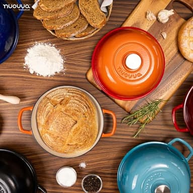 Enamelled Cast Iron Dutch Oven Pot – Dutch Oven For Sourdough Bread Baking – Cast Iron Bread Pot – Blue, 6 Quarts, 26cm – by Nuovva - Image 7