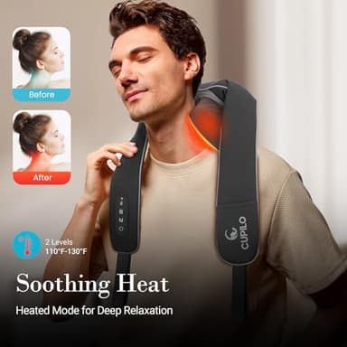 CuPiLo Cordless Neck Massager for Pain Relief - FSA Eligible HSA,2025 Upgraded Shiatsu Shoulder Back Massage with Wireless Remote Control,6D Deep Tissue Massage Pillow with Heat,Gift for Her,Him - Image 3
