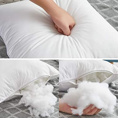 Oubonun 30 x 30 Pillow Inserts (Set of 2) - Euro Pillow Inserts with 100% Cotton Cover - 30 Inch Square Interior Sofa Pillow Inserts - Decorative Pillow Insert Pair - White Couch Pillow - Image 5