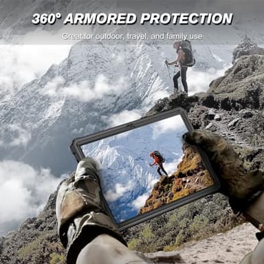 Fintie Shockproof Case for Samsung Galaxy Tab A9 Plus/A9+ 5G 11 Inch 2023 Model (SM-X210/X216/X218), Tuatara Rugged Unibody Hybrid Bumper Kickstand Cover Built-in Screen Protector, Black - Image 7