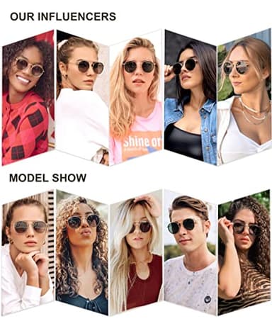 SOJOS Retro Vintage Round Polarized Sunglasses for Women Men Small Double Bridge Circle Sunnies SJ1104, Shiny Black/Brown - Image 2