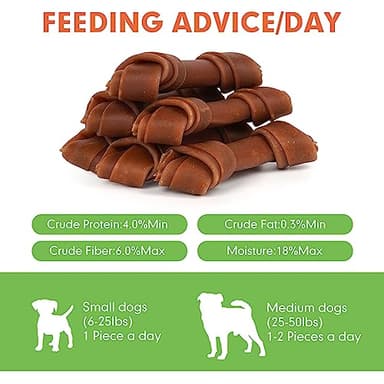 MON2SUN Rawhide Free Dog Treats, Peanut Butter Bones, 5 Inch 6 Count Chews for Small and Medium Dogs, Healthy Bones for Balanced Nutrition (Peanut Butter, 12.7 Ounce -Pack of 1) - Image 5