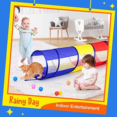 Kids Play Tunnel for Toddlers, Pop Up Crawl Through Tunnel Play Tent for Baby Infant Children or Dog with 2 Mesh Sides, Kids Tunnel Toys or Gift Indoor & Outdoor (Colorful Crawling Tunnel) - Image 5