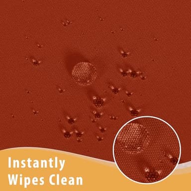 Obstal 2 Pack Table Clothes for 6 Foot Rectangle Tables - Water Resistant Washable Fabric Polyester Rectangle Table Cover Protector for Wedding, Banquet and Trade Shows, 72L x 30W Inches, Rust - Image 3