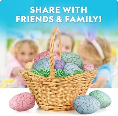 Blue Marble Easter Eggscavation Dig Kit - 12 Easter Egg Dig Bricks with Real Gemstones & Glow in The Dark Dinosaur Figures, Includes Dig Tools, Egg Hunt or Dig Party Activity, Easter Basket Stuffers - Image 6