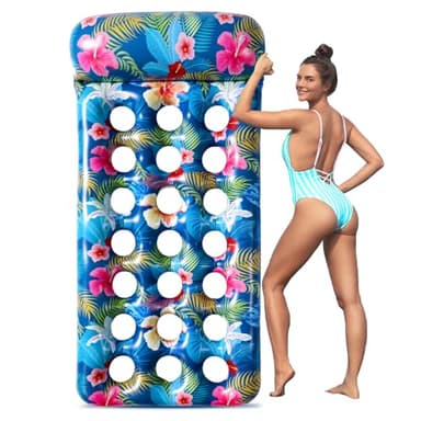 Inflatable Pool Floats Raft - Oversized for Adults, Cooling Pool Float Contour Lounger with Headrest for Swimming Pool, Lake, Summer Party Float - Image 1