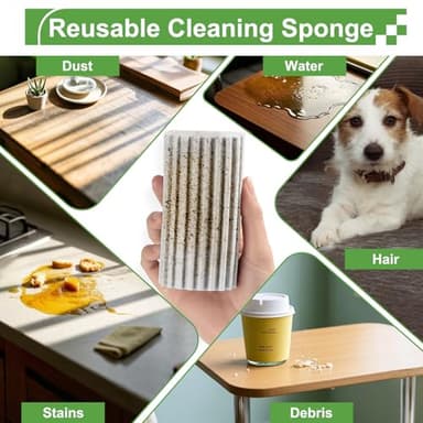 Jeymei 4-Pack Damp Clean Duster Sponge, Sponge Cleaning Brush, Duster for Cleaning Blinds, Glass, Baseboards, Vents, Railings, Mirrors,Window Track Grooves and Faucets（Gray） - Image 4