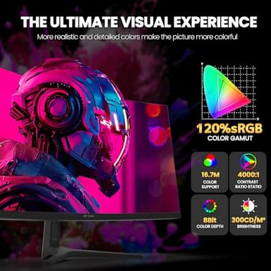 CRUA 34Inch Ultrawide Gaming Monitor, WQHD(3440 * 1440P) 144Hz/165Hz Curved Monitor,120% sRGB, Computer Monitor That Supports AMD Freesync, Wall Mountable Installs(HDMI, DP)-Black - Image 5