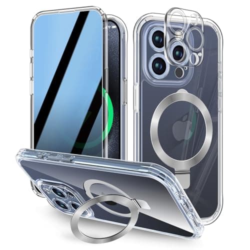 [Built-in Anti Peep Screen Protector & Invisible Magnetic Kickstand] Privacy Case for iPhone 16 Pro Max 6.9'' [Integrated Lens Protection] [Compatible with MagSafe] Full-Body Drop Proof Case -Clear - Image 1
