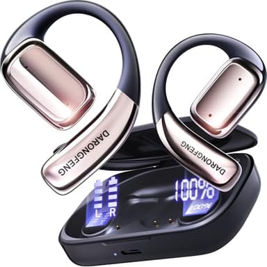 DARONGFENG Open Ear Wireless Bluetooth Headphones, Pain-Free Air Conduction Ear Buds with LED Digital Display Charging Case, Sweat Resistant for Running, Safe Driving, and Extended Daily Use - Image 1