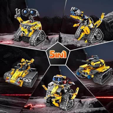 INSOON Robot Toys for Kids Building Set, 520 PCS App & Remote Control Robotics Kit, 5-in-1 RC Wall Robot Engineer Dinosaur Building Block Toy Gift for Kids 6 7 8 9 10 11 12+ Years Old Boys Girls - Image 2