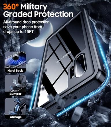 Temdan for Samsung Galaxy Note 10 Plus Case Waterproof, [Military-Grade Drop Protection] [IP68 Underwater] Full Body Heavy Duty Rugged Shock-Proof Case for Note 10 Plus 6.8''-Black - Image 3