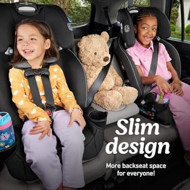 Graco Slimfit 3-in-1 Convertible Car Seat, Ultra-Space-Saving Design, Sydney, Suitable for Rear and Forward-Facing, Highback Booster Seat with 10-Position Headrest - Image 3