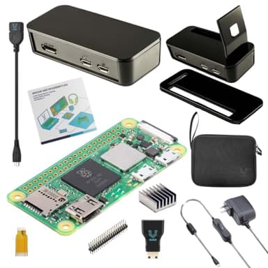 Vilros Raspberry Pi Zero 2 W Basic Starter Kit with Muti Purpose Case -Incudes Pi Zero 2 W Board, Multi Use Case, Power Supply, HDMI-USB Adapters and More (Black) - Image 1