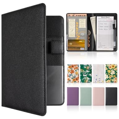 CoBak Server Book – Compact Organizer with Clear and Money Pockets, Pen Holder, Fits Apron Perfectly, Leather Waitress Book - Image 1