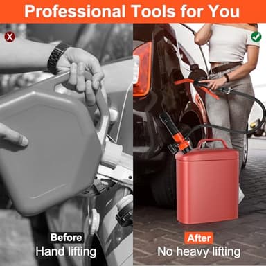 Portable Power Battery Transfer Pump, Fuel Transfer Pump Battery Powered with 3 Adapters, Gas Siphon Pump for Gasoline, Effortless Liquid Transfer Pump for Cars, Motorcycles, Camping（1 Pack） - Image 7