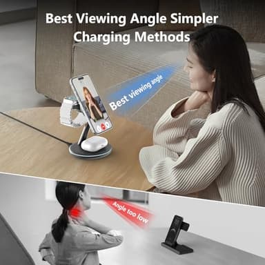 2025 3 in 1 Charging Station for Apple iPhone AirPods Watch with Mag-Safe Charger Wireless Charger Stand for iPhone 17 16 15 14 13 12 Series AirPods iWatch Series - Gifts for Wife & Husband - Image 6