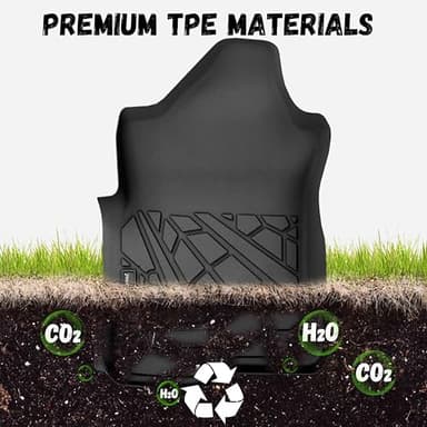 PARTZER Floor Mats Fit for 2019-2024 2025 Ram 2500/3500 Crew Cab w/Bucket Seats (Not for PTO KIT Models), All Weather TPE Car Mats for Dodge RAM Guard Accessories-Non-Slip Liners (NOT Mega Cab) - Image 7