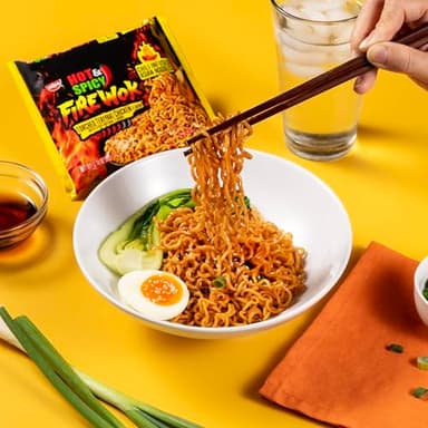 Nissin Fire Wok, Torched Teriyaki Chicken, Hot & Spicy Chile Infused Asian Noodles, 12 Pack - Image 2