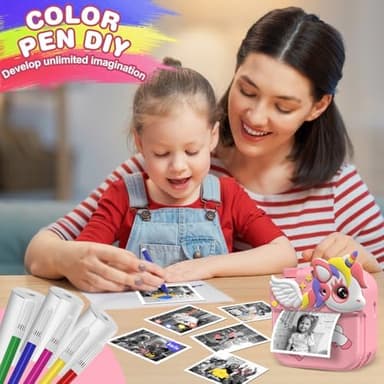 Kids Camera Instant Print Photo,1080P HD Kids Video Cameras,Birthday Gifts for Girls Boys Age 3-12,Digital Camera for 3 4 5 6 7 8 9 10 11 12 Year Old Girl Gifts Toys Light Pink - Image 6