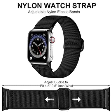 Adorve Compatible with Apple Watch Bands Ultra 3/2/1 49mm 46mm 45mm 44mm 42mm 41mm 40mm 38mm Men Women, Soft Nylon Stretchy Braided Straps for iWatch Bands Series 11/10/9/8/7/6/5/4/3/2/1/SE/SE2/SE3 - Image 3