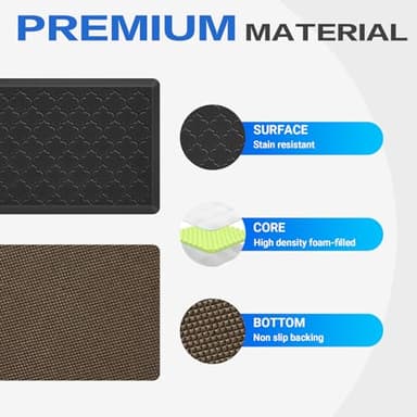 Villsure Kitchen Mat and Rugs, Cushioned Anti Fatigue Kitchen Mats, 1/2 Inch Thick Waterproof Non-Slip Kitchen Runner Rug, Heavy Duty Ergonomic Comfort Standing Desk Mat for Kitchen, Office, Laundry - Image 4