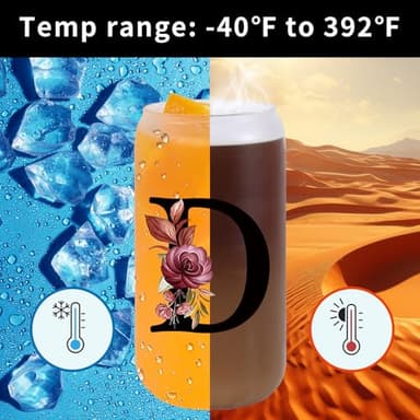 Wulcea Monogrammed Glass Drinking Cup With Lid Straw Cool Grandma Gifts Grandmother Nana Glamma Mawmaw Yaya Abuela Abuelita Grandmas Mamaw Memaw Mimi Nonna Granny Oma Meme Christmas Xmas Present,D - Image 3