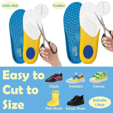 Skyfoot Shoe Insoles for Kids Worn Down Inserts Replacement, Comfy, Breathable, Cut to Fit Sturdy Shoe Soles for Child Sneakers (Blue - 1 Pair, Toddler: 9-12.5) - Image 5
