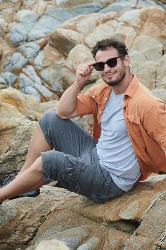 VOPOKER Cargo Shorts Men Relaxed Fit Cotton Twill Multi Pocket Zipper Classic Casual Hiking Outdoor Work Grey 40 - Image 4