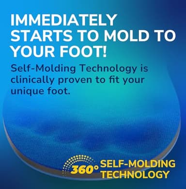 Dr. Scholl’s Adapts to You Insoles for Men, with Self-Molding Foam Technology – Clinically Proven to Adapt to Your Feet, Flexible Arch Support Inserts, Shock-Absorbing, Podiatrist-Tested, Size 8-14 - Image 3