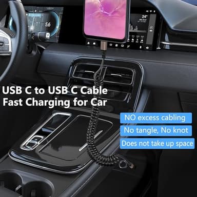 GELRHONR Coiled USB C to USB C Cable, Spring Spiral Type-C Charging Cord, 6A Fast Charging & Sync Data Compatible with A10e A20 A50 A51 A71 S20 S10 S9 S8 Plus S10E Note 20 10 9 (Max 1.5M/4.9Ft) - Image 4