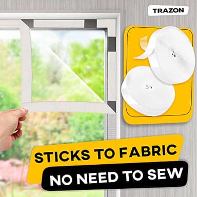 Hook and Loop Tape Roll with Heavy Duty Adhesive Industrial Strength Easy to Cut, Strong Hook and Loop Strips with Sticky Back, White, 1 Inch * 30 Feet - Image 6