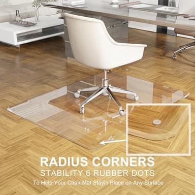 Beveled Edge Office Chair Mat for Carpet or Hardwood Floor 36" x 48" Clear Chair Mats for a Smooth Glide and Easy Roll On/Off, Heavy Duty and Non-Slip Pad Floor Ultimate Desk Chair Mat - Image 5