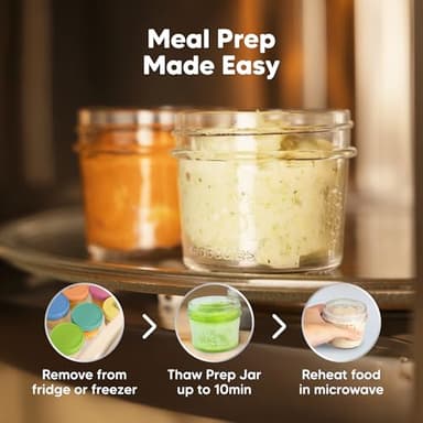KeaBabies 12pk 4oz Glass Baby Food Containers with Lids - Leak-Proof, Microwavable Small Glass Jars, Baby Purees & Toddler Snack Storage Containers, BPA-Free, Dishwasher & Freezer Safe (Kea) - Image 9