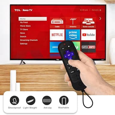 [2 Pack] Climberer Roku Ultra 2024 Silicone Cover Case with Integrated Lanyard - Compatible with Roku Rechargeable Voice Remote Pro (2nd Ed) #RCB1R (Black + Purple) - Image 4