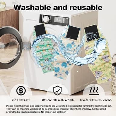 Washable Male Dog Diapers Reusable, Premium Dog Belly Bands for Male Dogs Medium, Pack of 3, High Absorbing Male Dog Pee Wraps for Doggie in Incontinence or Excitable Urination and Training(M) - Image 6