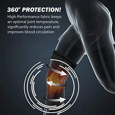 POWERLIX Knee Compression Sleeve (Pair) - Best Knee Brace for Knee Pain for Men & Women – Knee Support for Running, Basketball, Volleyball, Weightlifting, Gym, Workout, Sports L (BLCK) (2P) - Image 3