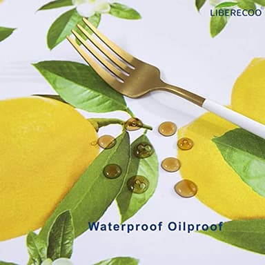 LIBERECOO 60" Square Vinyl Tablecloth with Flannel Backing, Stain-Resistant Tablecloths Waterproof Oil-Proof Wipeable Table Cover for Indoor/Outdoor Picnic, BBQ - Image 4